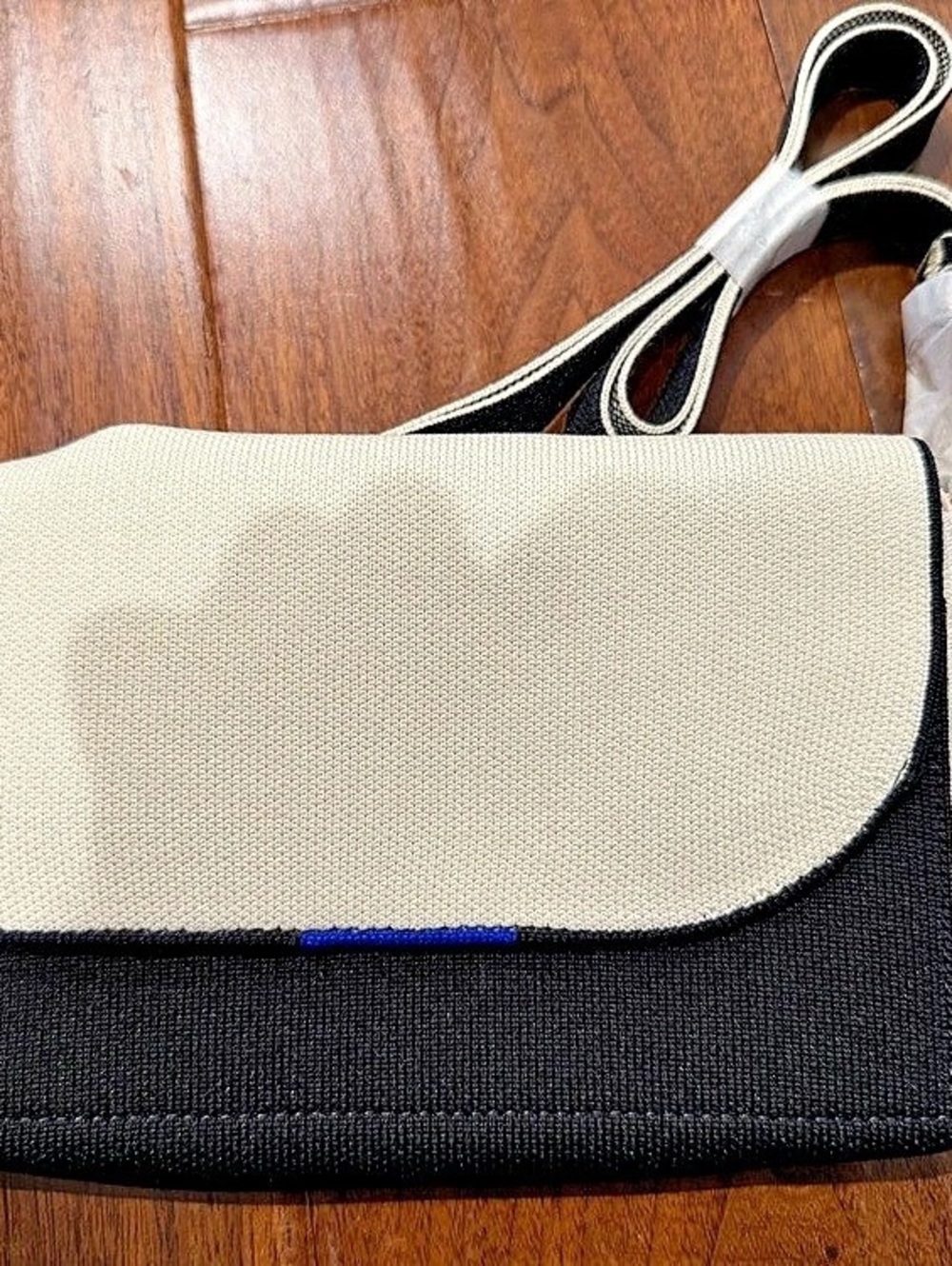 Rothy's The Casual Crossbody in Black and Ivory Stripe Black & Ivory Stripe